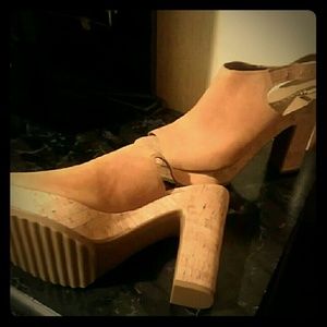 Franco Sarto Cork Platform Heels